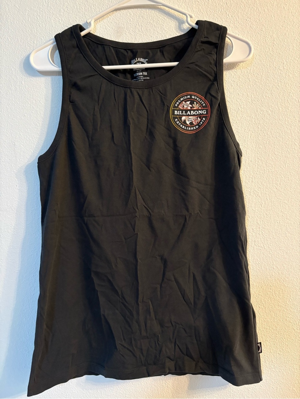 Billabong Black Tank with Round Chest Logo